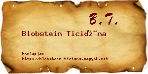Blobstein Ticiána névjegykártya